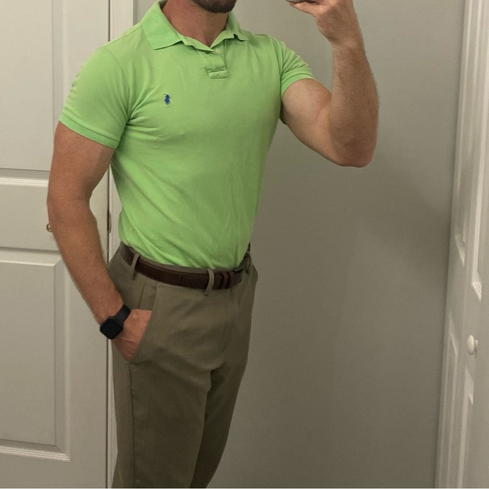 Ralph Lauren Custom Fit Polo - fantastic Lime Green color - modern yet timeless